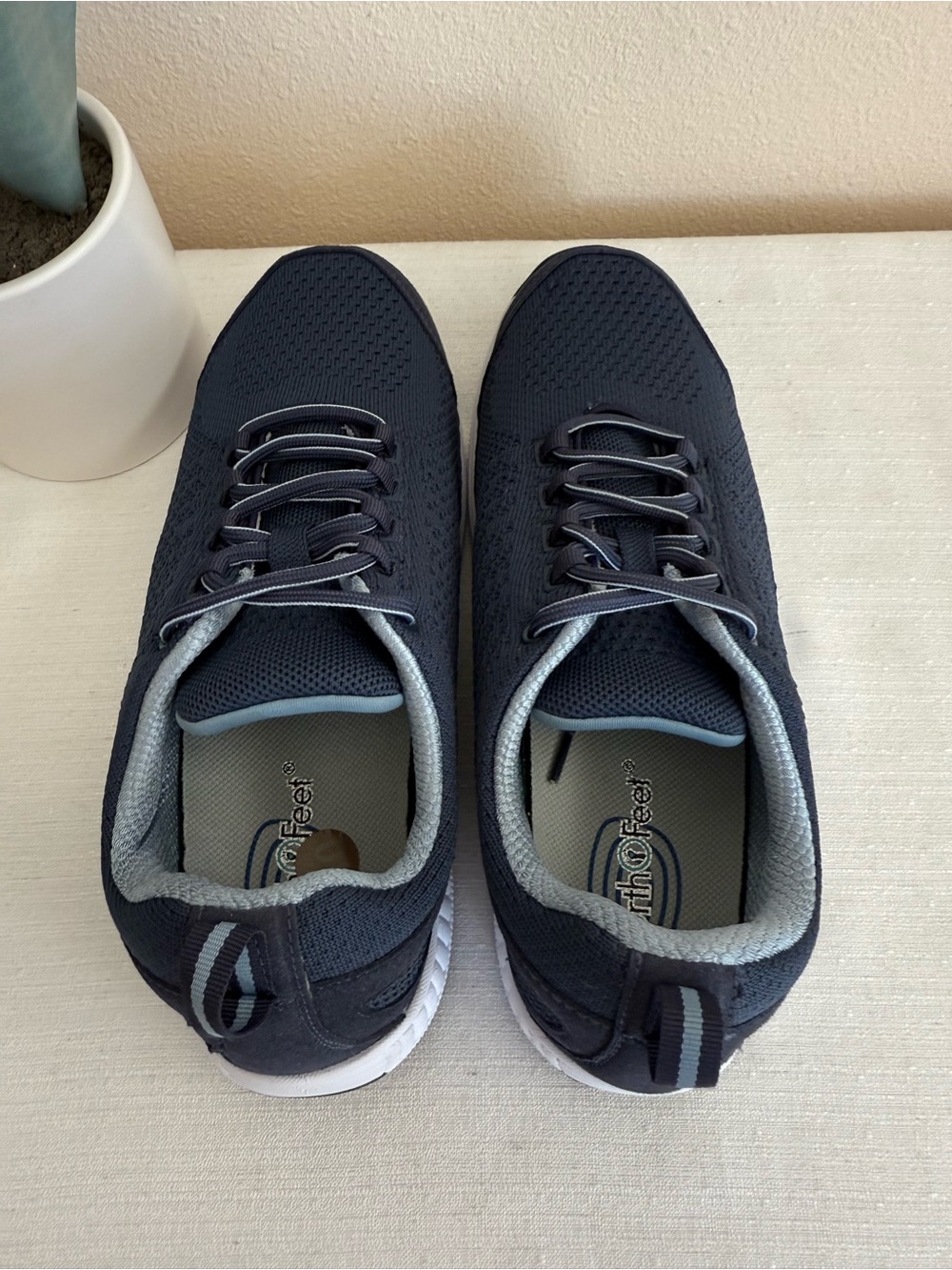 New OrthoFeet women’s Navy Knit Athletic Walking Shoes 992. - Picture 7 of 14